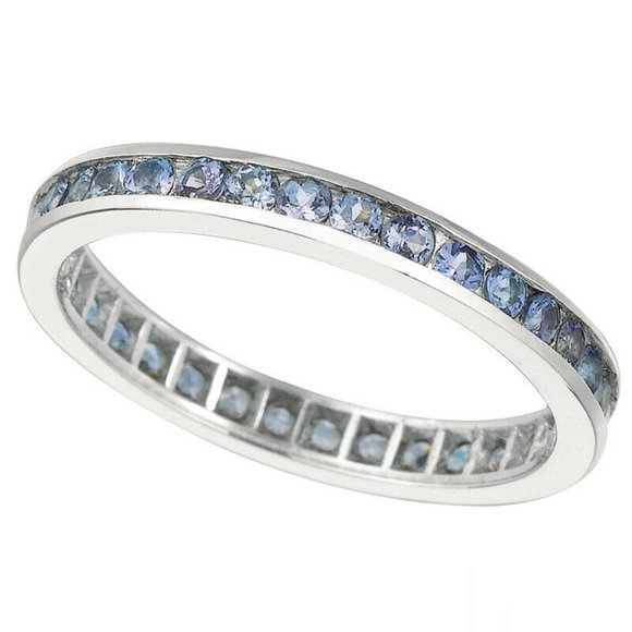 1.12 Carat Natural Tanzanite Eternity Ring